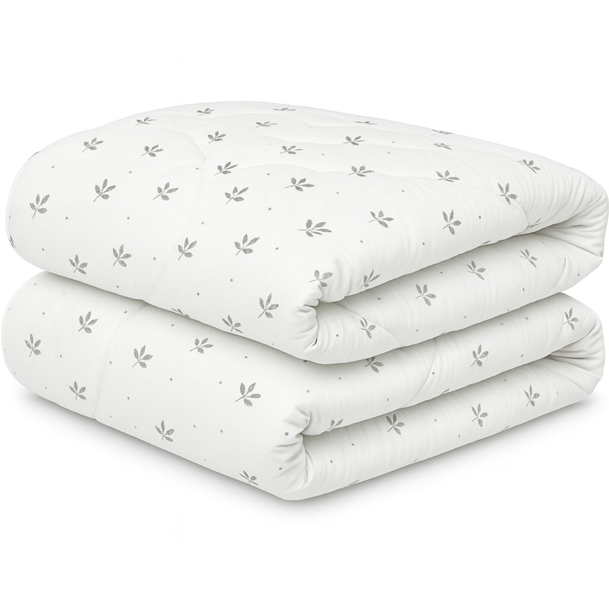 Kołdra 140x200 antyalergiczna całoroczna szare listki