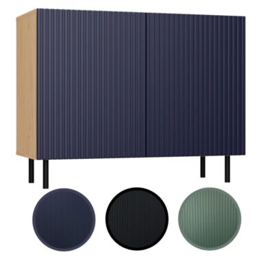 Komoda homi2 ryflowany front lamele granatowa