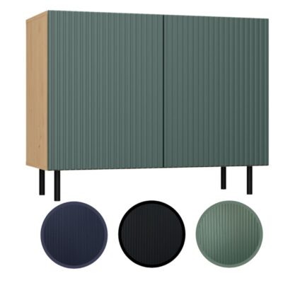 Komoda homi2  ryflowany front lamele zielona