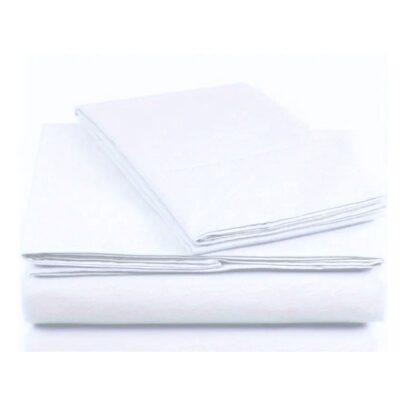 Prześcieradło hotelowe 120x200 cm białe bez gumki bawełna