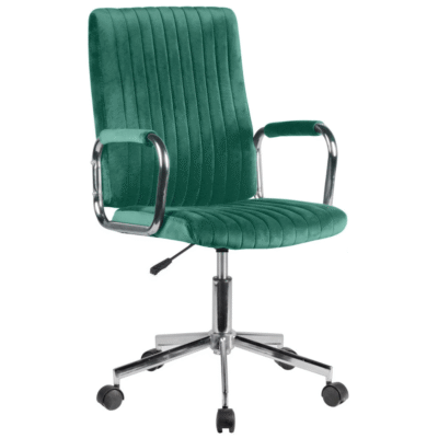 Fotel welurowy obrotowy FD-24 - Butelkowa Zieleń