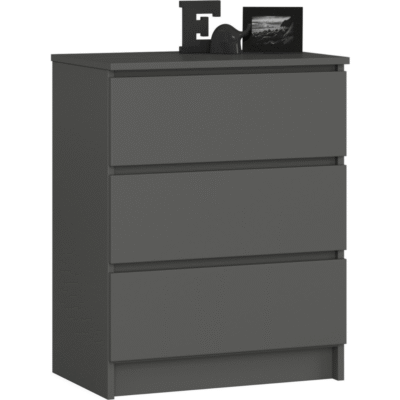 Komoda do salonu K 60 cm 3 szuflady - grafit szary