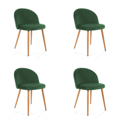 4 x Welurowe krzesło tapicerowane SJ.075 Butelkowa Zieleń