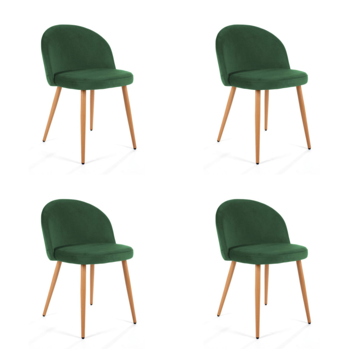 4 x Welurowe krzesło tapicerowane SJ.075 Butelkowa Zieleń
